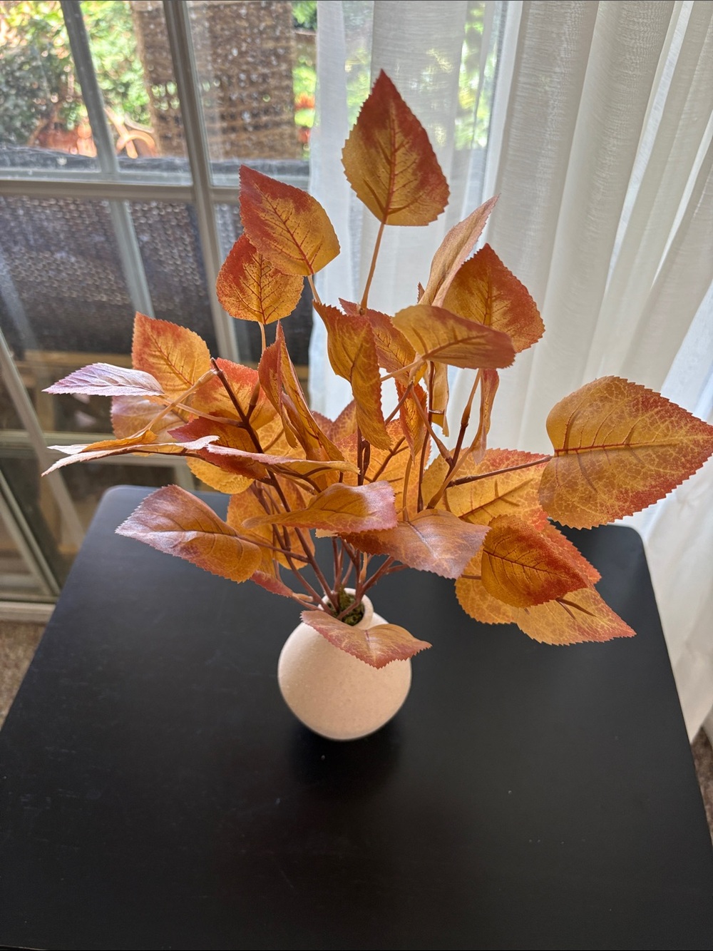 Autumn Orange Artificial Leaf Bouquet - Decorative Home Accent Threshold Fall